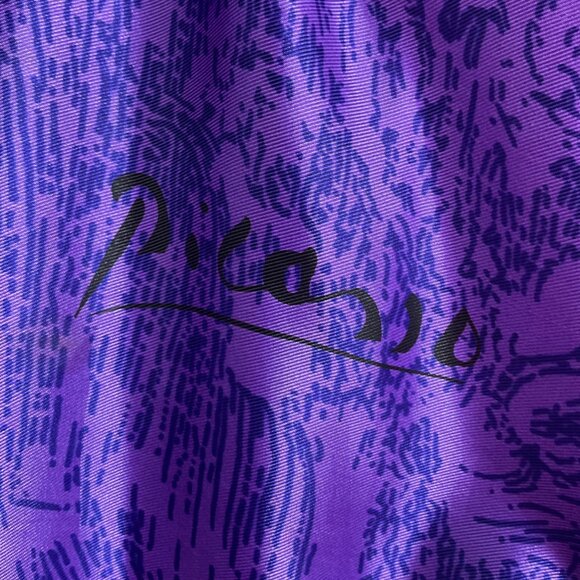 VTG Monaliza High Fashion Large Picasso Satin Jacket Abstract Art All Over Print - Picture 3 of 15